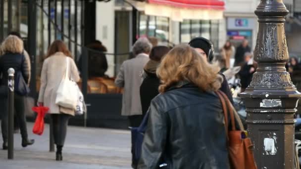 Paris Franciaország 2017 November Eredeti Kilátás Elegáns Látszó Emberek Stolling — Stock videók