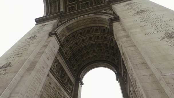 París Francia Noviembre 2017 Una Vista Impresionante Del Arco Del — Vídeos de Stock