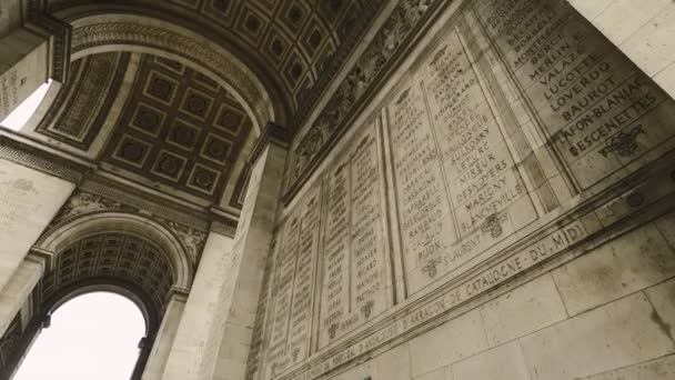 Paris France Novembre 2017 Une Vue Saisissante Arc Triomphe Intérieur — Video