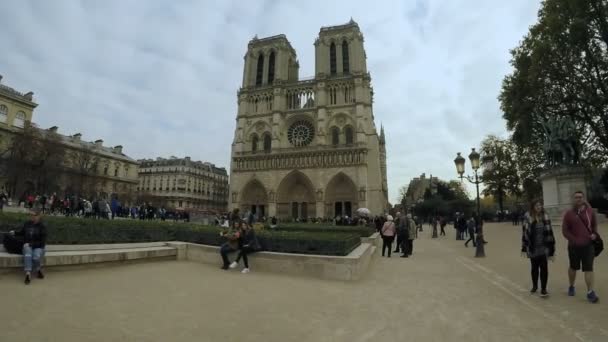 Paříž Francie Listopadu 2017 Dolly Záběru Notre Dame Paris Starých — Stock video