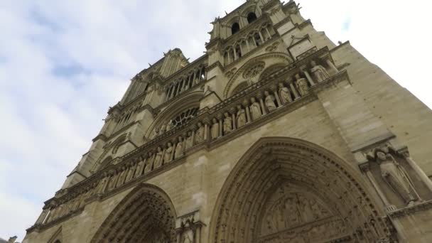 Paris France November 2017 Tilt Shot Notre Dame Paris Its — Stock Video