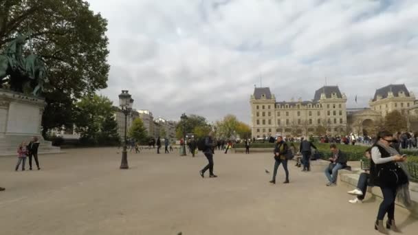 Париж Франция Ноября 2017 Года Прекрасный Вид Люксембургские Сады Париже — стоковое видео