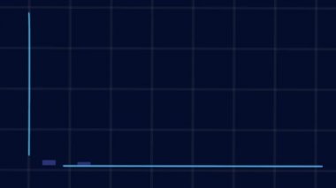 Yükselen ve düşen sütunların doğrudan siyah arkaplana yerleştirildiği çağdaş bir yığın grafiğinin doğrudan görkemli bir görüntüsüne sahip yüksek teknoloji yığını diyagramı. Güzel ve sanatsal görünüyor.