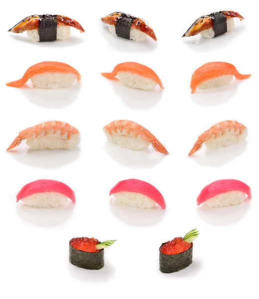 Set di sushi - cucina giapponese, isolato — Foto Stock