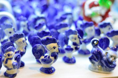 Rus geleneksel Hatıra Eşyası, seramik figürler hayvanlar, gzh