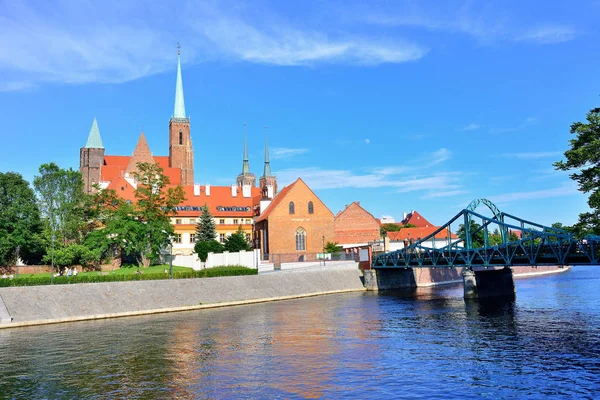 Wrocław, Polska - Panorama w historycznej części starego miasta — Zdjęcie stockowe