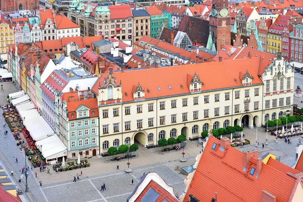 Wrocław - czerwca 2017: Widok na rynek w — Zdjęcie stockowe