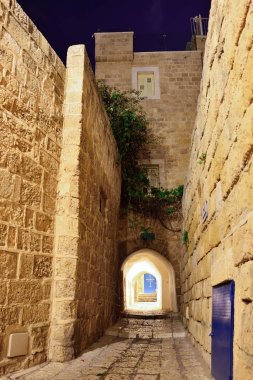 Tel Aviv, İsrail-Nisan, 2017: Tel Aviv eski şehir Yafa'da taş 