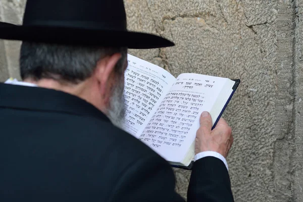 JERUSALEM, ISRAEL - ABRIL 2017: Judaico hasidic pray a the Weste — Fotografia de Stock