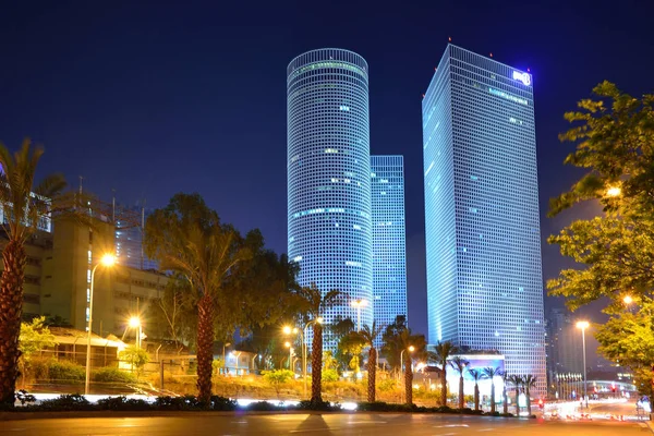 Nacht Stadt, azrieli Zentrum, israel — Stockfoto