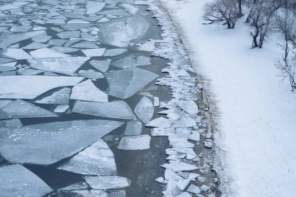 Hielo Agrietado Río Don —  Fotos de Stock