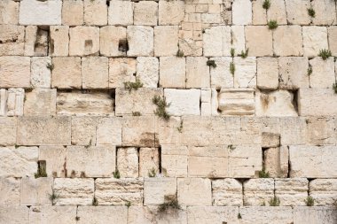 Ağlama duvarı (kotel, Batı duvarı) arka plan için yararlı. Jerusalem, İsrail.