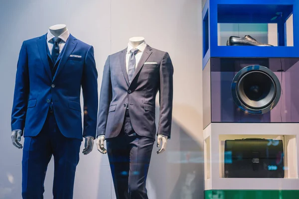 Men clothing in a showcase — Stock Photo, Image