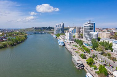 Rostov-On-Don, Rusya - Mayıs 2019: Rıhtımda nehir limanı. Rostov. Rusya