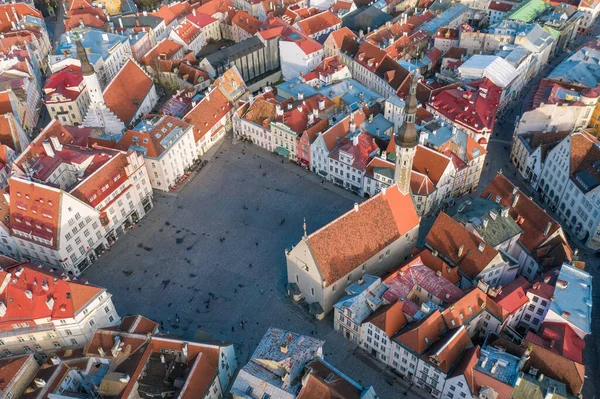 Tallinn Estland Februar 2020 Der Rathausplatz Inmitten Der Altstadt Von — Stockfoto