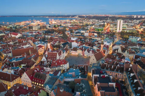 Tallinn Estonia February 2020 Повітряний Вид Старе Місто Головною Центральною — стокове фото