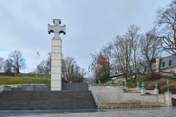 Tallinn Estonie Février 2020 Colonne Victoire Guerre Indépendance Tallinn Estonie — Photo