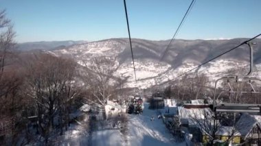 Kar manzara arka plan kış spor Recreations Ski Resort vahşi dağlar yaşam tarzı Kayak sandalye Asansör görüşlerini kaldırma