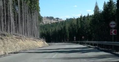 Karpat Dağları'nda bir ülke yolda sürüş video görüntüleri