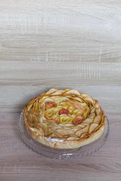 Apfelkuchen selbst gebacken — Stockfoto