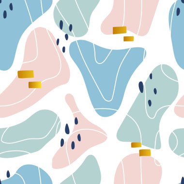 Soyut el çizimi elementlerle kusursuz desen. 