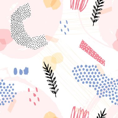 Soyut renkli kolaj kusursuz desen. Duvar kağıdı el çizimi tasarımı. 