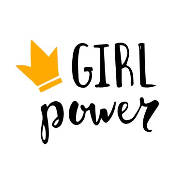 Kız güç harfleri konsepti. Feminist slogan. Poster ya da kıyafet tasarımı için yazdır. 