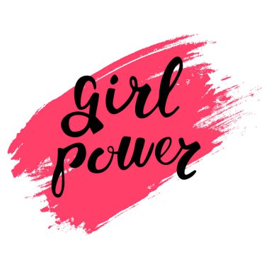 Kız güç harfleri konsepti. Feminist slogan. Poster ya da kıyafet tasarımı için yazdır. 