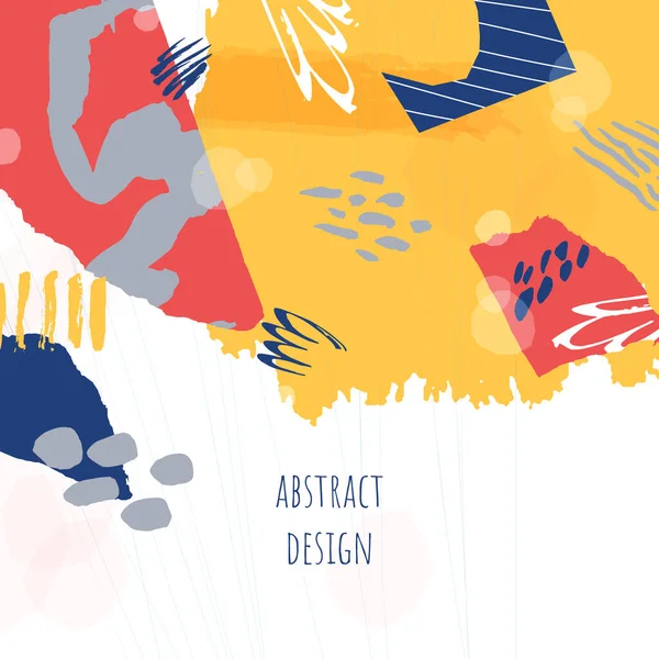 Abstract kleurrijke collage achtergrond. Behang met de hand getekend ontwerp. — Stockvector