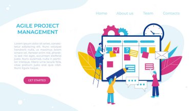 Çevik proje yönetim süreci. İletişim, takım çalışması, iş süreci.