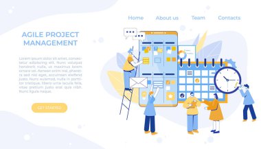 Çevik proje yönetim süreci. İletişim, takım çalışması, iş süreci.