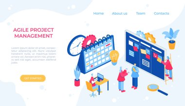 Çevik proje yönetim süreci. İletişim, takım çalışması, iş süreci.