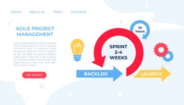 Çevik proje yönetimi. Vektör illüstrasyonu.