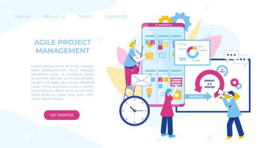 Çevik proje yönetimi. İletişim, takım çalışması, iş süreci.