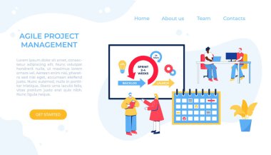 Çevik proje yönetim süreci. İletişim, takım çalışması, iş süreci.