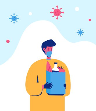 Güvenli teslimat konsepti. Vektör illüstrasyonu.