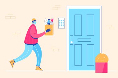 Güvenli teslimat konsepti. Vektör illüstrasyonu.