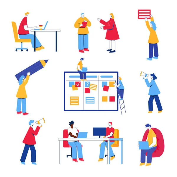 Çevik proje yönetim süreci. İletişim, takım çalışması, iş süreci.