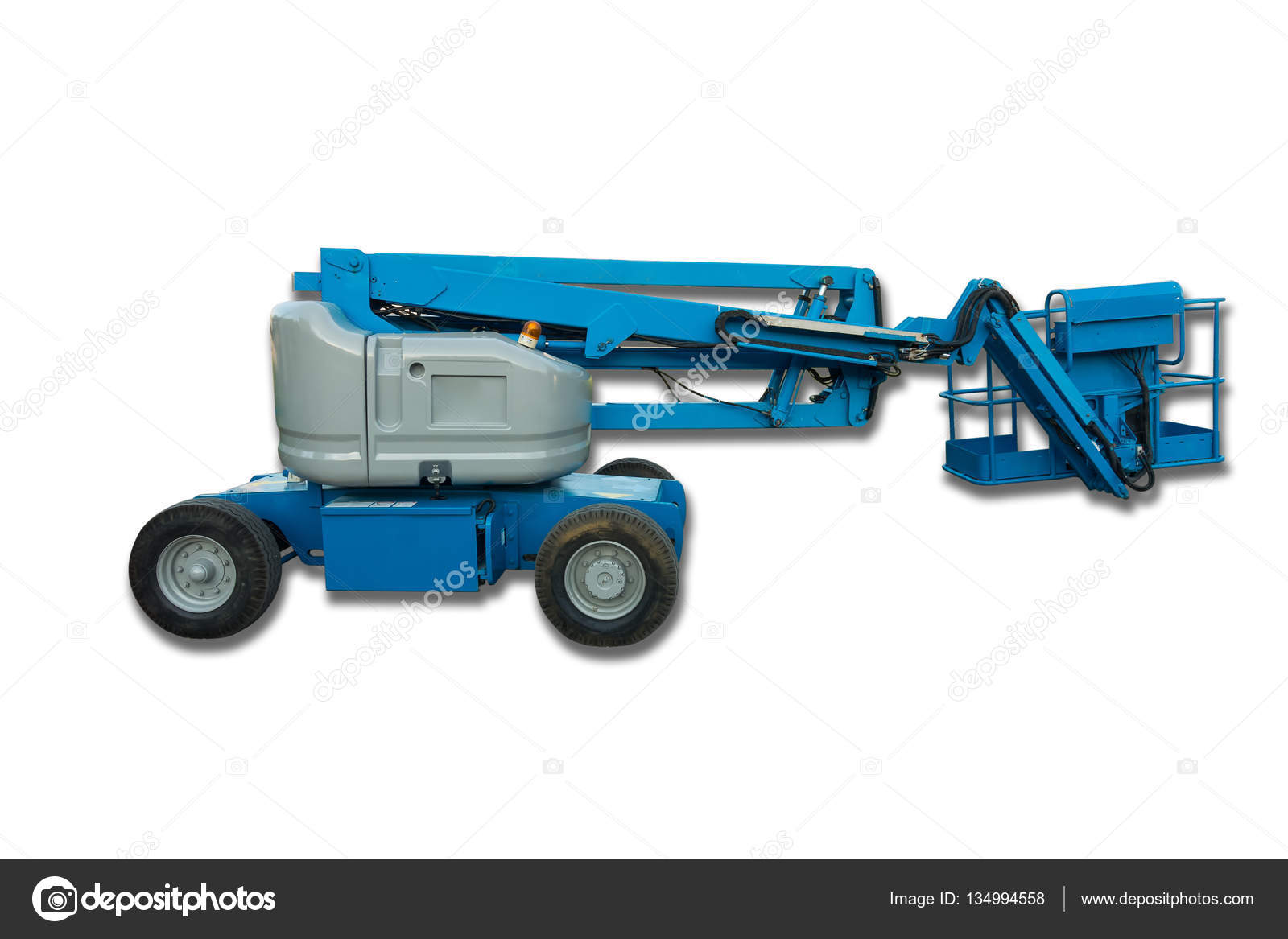 Lifting boom lift on isolation white background. ⬇ Stock Photo, Image