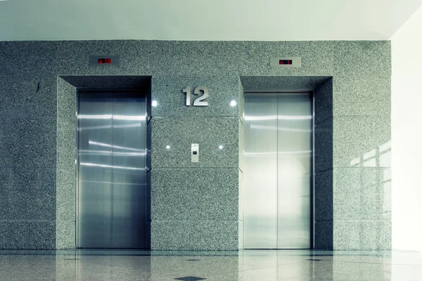 An elevator with sunshade in department store, Interior.