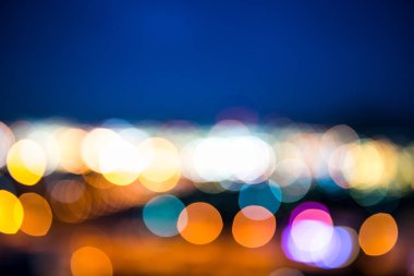 Bokeh ışık ve Kentsel şehir., soyut bokeh renkli.