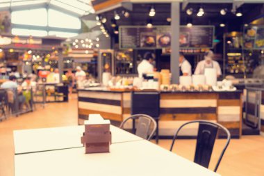Mağaza gıda mahkeme ve Dükkanı perakende olarak bulanık soyut
