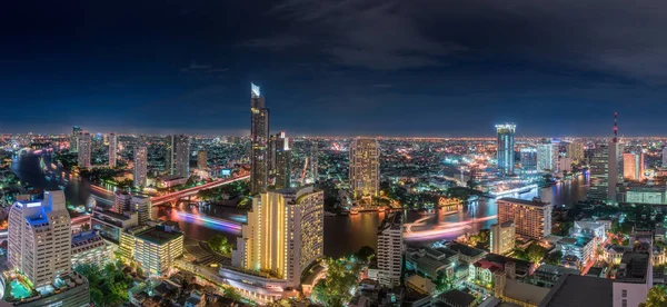 Gece sahne., Tayland Bangkok Bangkok şehir panoraması