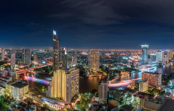 Gece sahne., Tayland Bangkok Bangkok şehir panoraması