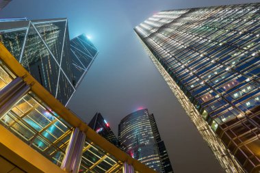 Gece sahne Hong Kong iş şehir