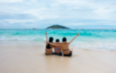 Plaj olay yerinde bulanık soyut