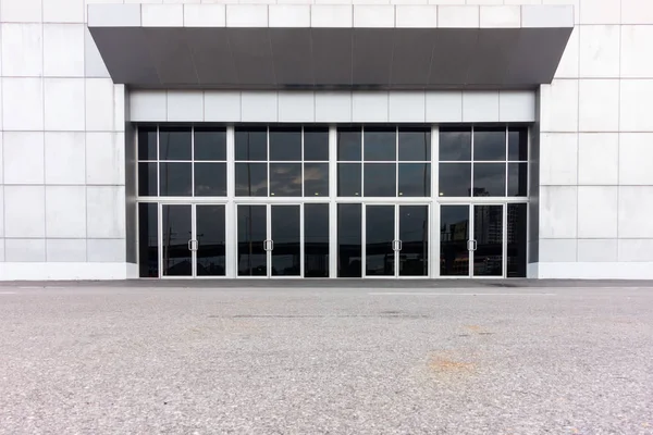 Entrance gate and modern facade panel., Aluminum swing door — Stock Photo, Image