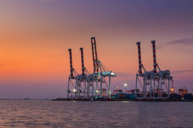 Kule Vinç alacakaranlık yerinde yükleme nakliye