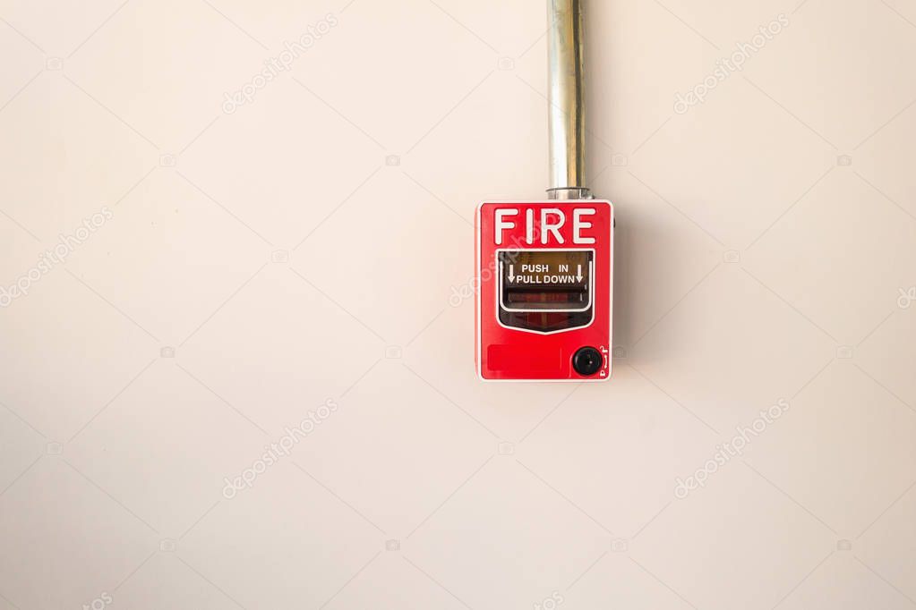 Fire alarm breaker, Emergency switch box of fire protection — Stock