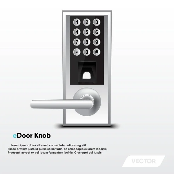 Elektronik güvenlik kapı kolu, Modern tasarım, vektör — Stok Vektör